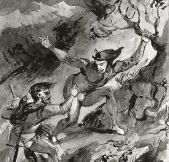 Eugène Delacroix : Méphistophélès et Faust au Blocksberg, 1827