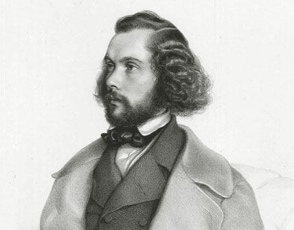 gravure d'August Prinzhofer (1845) : le compositeur Félicien David (1810-1876)
