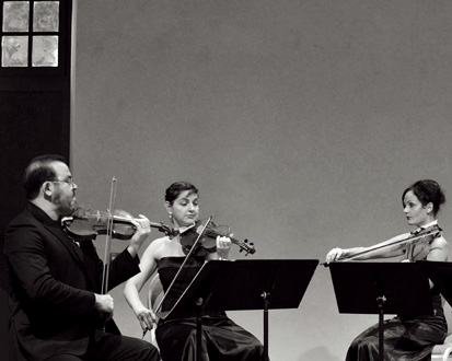 le Quatuor Terpsycordes photographié à Ambronay par Bertrand Pichene